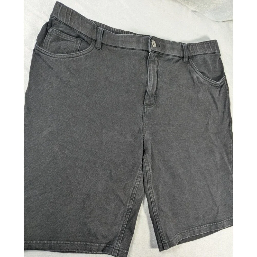 D&Co Denim + Company Womens 16 Black Denim Bermuda Shorts Stretch Knee Length